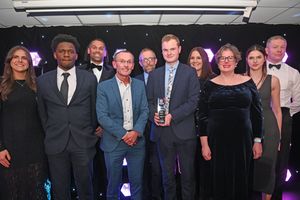 BUSINESS COPYRIGHT NATIONAL WORLD TIM STURGESS 13/11/24.  Ladder for the Black Country  Apprentice Awards 2024 .The Richardson Suite at West Bromwich Football Club. Pictured, Wolverhampton council win inclusion and diversity award.