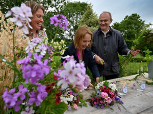 Liberal Democrat leader Sir Ed Davey on the campaign trail in North Shropshire with candidate Helen Morgan at Shropshire Flower Farm