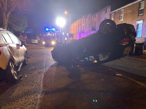 Supporting image for story: Occupants 'leave scene' after car flips onto its roof in Wolverhampton
