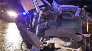 The scene of the crash. Photo: West Midlands Fire Service