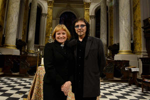 Tony at the Cathedral with the Very Revd Catherine Olge the Dean of Birmingham