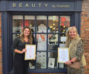 Charlotte Lowndes of Beauty by Charlotte (left) with Sarah Hopcroft from the Original Biscuit Bakers who sponsored the trail and contest