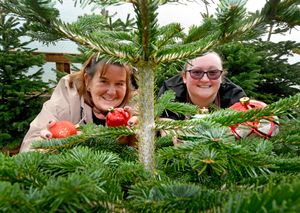 Staff members Jan Sedgley and Jess Bowrin put out some decorations in the nursery