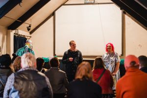 Alex Billingham fields questions following the film premiere. Photo: Lee Allen