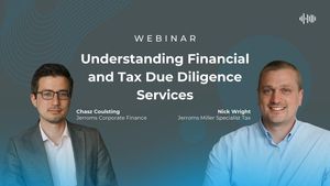 Supporting image for story: Jerroms help business owners understand importance of financial and tax due diligence