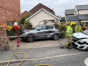 Supporting image for story: Structural engineers called out after car crashes into house near Oswestry