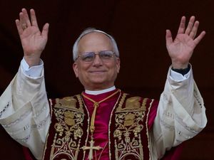 Newly elected Pope Leo XIV appears on the balcony of St Peter’s Basilica at the Vatican