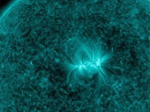 Supporting image for story: Nasa releases mesmerising video of a visible solar active region