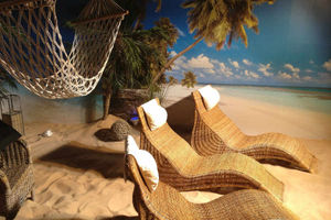 Life's a beach ... Sands from Mauritius have been imported to Miruji Beach in Shrewsbury