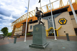 Billy Wright statue at Molineux Stadium.