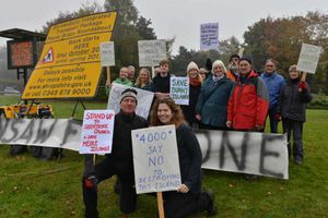 Campaigners against the work on Meole Brace roundabout