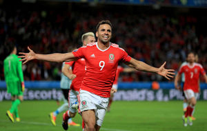 Wales' Hal Robson-Kanu celebrates scoring his side's second goal of the game during the UEFA Euro 2016