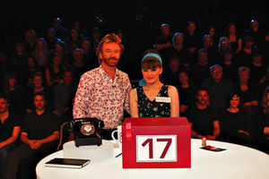 All smiles with the gameshow's host Noel Edmonds