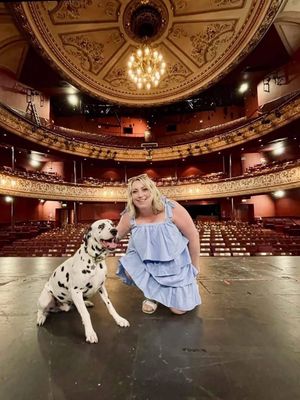 Our dearly departed Am Dram pal, Laura Leo and her dog Domino. 