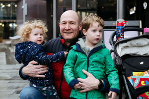 Evelyn, Adrian and Finlay Gibbons from Muxton, Telford.