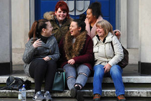 And then there were five - Ellie Burns, Victoria Whitehorn, Laura O'Grady, Liv Veiro and Sue Bevan were the only people in the queue minutes before tickets went on sale.