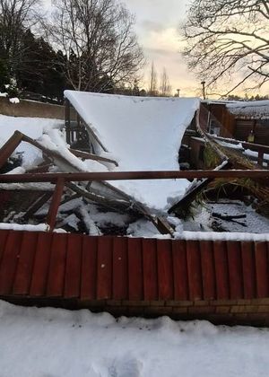 Devastating damage to buildings housing animals has been caused by Storm Goretti