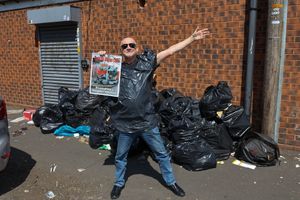 Kevin Beresford with his Birmingham rubbish Calendar in Birmingham.