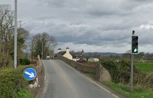 Dyfed-Powys Police are appealing for information about damage to Llandrindio bridge, which carries the B4393 over the River Severn between Oswestry and Welshpool. Photo: Google