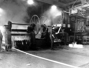 'The mill at the Lilleshall Company's Steel Rolling Division.' Picture taken on February 15, 1971. The firm was not actually at Lilleshall but in Oakengates and Snedshill.