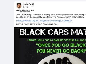 Supporting image for story: ‘Black Cars Matter’ advert deemed ‘socially irresponsible’ by regulator