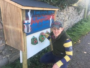 Charlie with his poppy artwork 