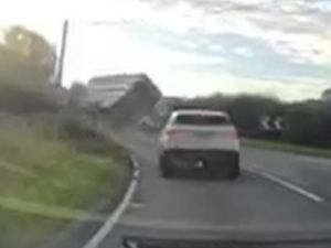 Supporting image for story: Lorry carrying 400 sheep topples over and hits car on Rabbit Run road