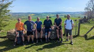 Will and friends took part in a four-day trek across Shropshire to raise funds for Parkinson’s UK.