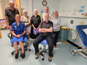 Present at the presentation were, for the league of friends; Mrs Sue Usmar, Chair, Peter Grassi, Jane Hughes, Frances Grassi, Derek Simms and for the health board; Sharon Harrington, Tracey Thornton, and Linda Aldridge