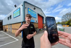 Joe Kilgallon pictured recording his vlog called Live at 5 to update people on the bargains.