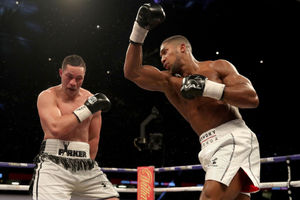 Anthony Joshua (right) in action against Joseph Parker in their WBA, IBF, WBO and IBO Heavyweight Championship contest at the Principality Stadium, Cardiff