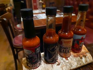 There are a wide range of hot sauces if you want a bit of a kick with your meal