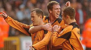 Celebrating a goal for Kevin Cooper versus Forest in 2004 with Kenny Miller
