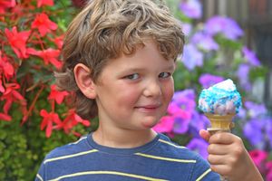 Leo Price from Chorley enjoys an ice cream in Bridgnorth. Photo: Tim Sturgess