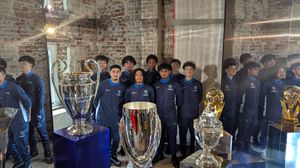 Admiring the Trophies