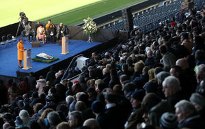 Julia Regis reads out her eulogy 