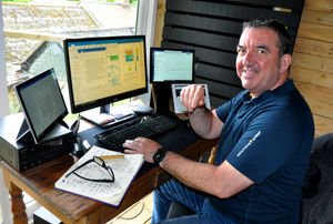 Andy Begley, who has been selected as the new chief executive of Shropshire Council, working from home.