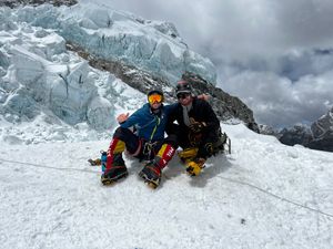 Adam taking a cheeky picture on Everest