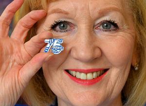 Sister Karan Simpson with one of the commemorative badges