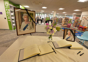 Oldbury Library's book of condolence, at Sandwell Council House.