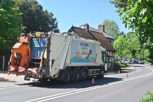 The aftermath of the bin lorry fire on Tuesday, while crews were awaiting recovery to Wem