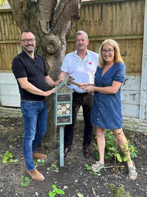 Picture shows a typical style of ‘bug hotel’ as a guide, installed by another club.