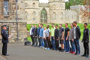Tearaways on parade – the volunteers line up at Ford Castle in the North East, where the series was filmed