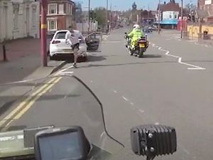 Supporting image for story: WATCH: Dangerous driver tried to leg it after 100 mph police chase through city streets