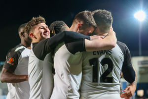 Montel Gibson scores for AFC Telford United - Ashley Griffiths - Grifftersworld Photography.