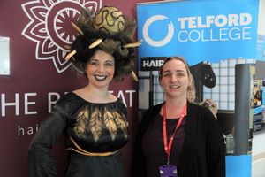 Lindsey McIlmoyle, winner of the 19+ avant garde award, with model Jade Jordan