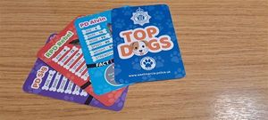 The collectable Top Dogs cards