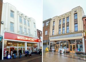 Then & Now comparison pictures on the streets of Dudley.  