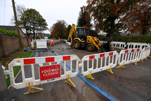 Stafford Road, Bloxwich, this morning during the clean up after water main burst at 4.30am