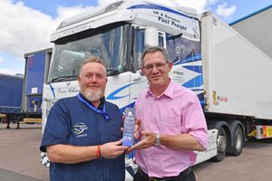 John Joseph Donovan, MD of JJX Logistics in Kingswinford - winner of the Business Person of the Year 2025 award, with Martin Richardson of real estate investment firm/award sponsors Richardson